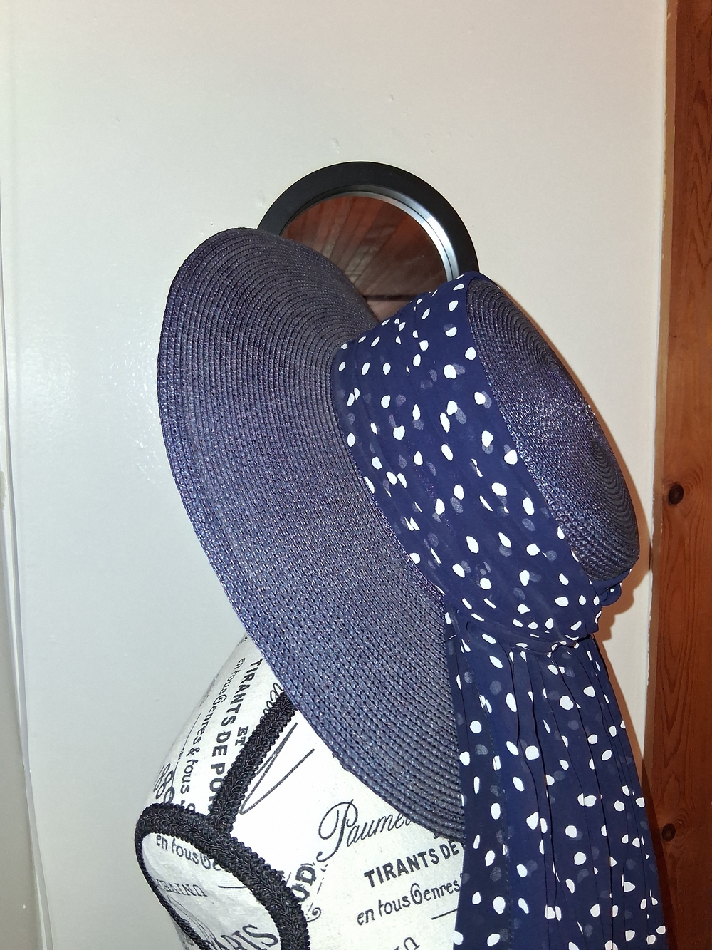 Whittall & Shon Vintage Derby/Church Wide Brim Straw Hat - Picture 3 of 12